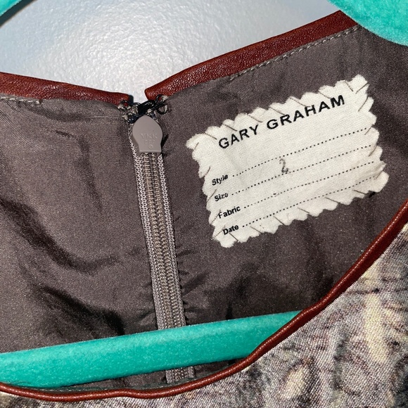 EUC Gary Graham Archival GG Germany Print Silk Blend Fit & Flare Dress Size 2 - Picture 2 of 7